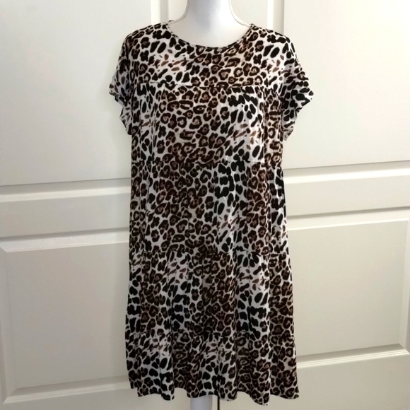 Cupshe Sabrina women's large animal leopard print A-frame dress - Picture 2 of 10